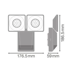 OSRAM LED-sensor-udendørs vægspot ENDURA PRO, grå, IP55