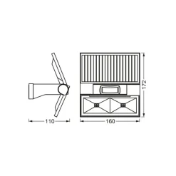 OSRAM LED-solcellevæglampe ENDURA STYLE DOUBLE, sensor grafit