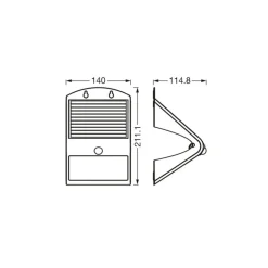 OSRAM LED-solcelle-væglampe ENDURA FLOOD BUTTERFLY, 4 W sensor