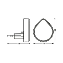 OSRAM LED-stikkontaktnattelys LUNETTA RAINDROP, sensor, dæmpbar