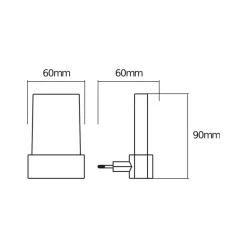 OSRAM LED-stikkontaktnattelys LUNETTA SHINE, 3.000 K, hvid