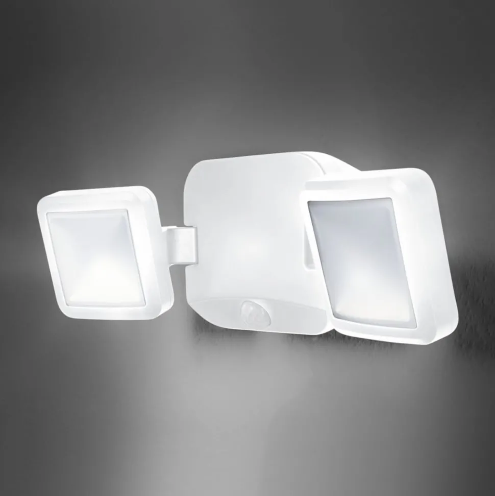 OSRAM LED-udendørs vægspot DOUBLE, 2 lyskilder, hvid, batteri
