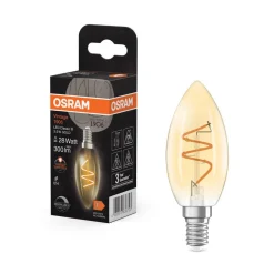 OSRAM LED Vintage B28 E14 3,5W 922 Spiral Filament guld dæmpbar