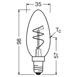 OSRAM LED Vintage B28 E14 4,6W 927 Spiral Filament clear dæmpbar