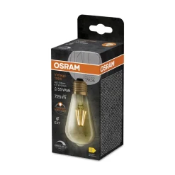 OSRAM LED Vintage 1906 Edison, guld, E27, 6,5 W, 824, dim.
