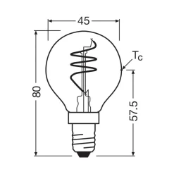 OSRAM LED Vintage E14 4,9W 922 dråbeformet spiraltråd guld