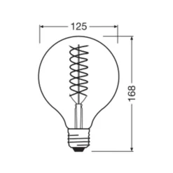 OSRAM LED Vintage 1906, G125, E27, 8,4 W, guld, 824, dim.