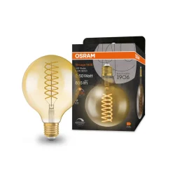 OSRAM LED Vintage 1906, G125, E27, 8,4 W, guld, 824, dim.