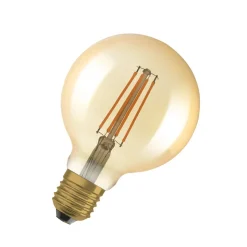 OSRAM LED Vintage 1906, G95, E27, 6,5 W, guld, 2.400 K, dim.