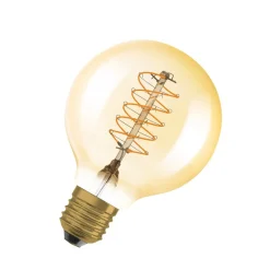 OSRAM LED Vintage 1906, G80, E27, 4,8 W, guld, 2.200 K, dim.