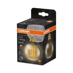 OSRAM LED Vintage 1906, G80, E27, 7 W, guld, 2.200 K, dim.