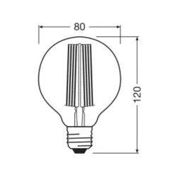 OSRAM LED Vintage 1906, G80, E27, 5,8 W, guld, 2.200 K, dim.