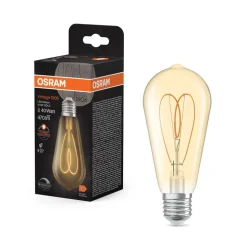 OSRAM LED Vintage ST64 E27 4,9W 922 Heart Filament guld dæmpbar