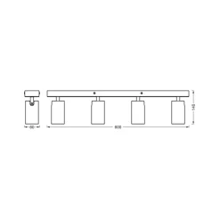 OSRAM loftspot OCTAGON, hvid, 4 lyskilder, GU10-LED 927 dæmpbar
