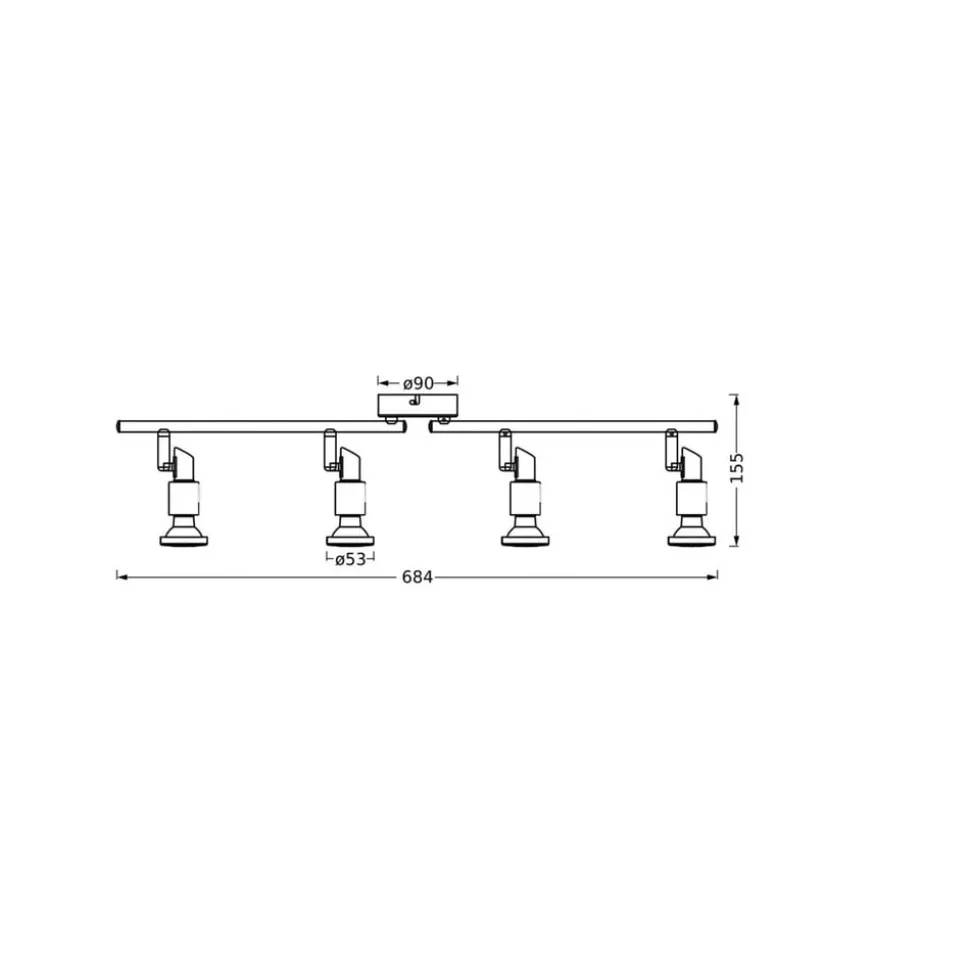 OSRAM loftspotter, sort 4 lyskilder Metal GU10-LED 927 dæmpbar