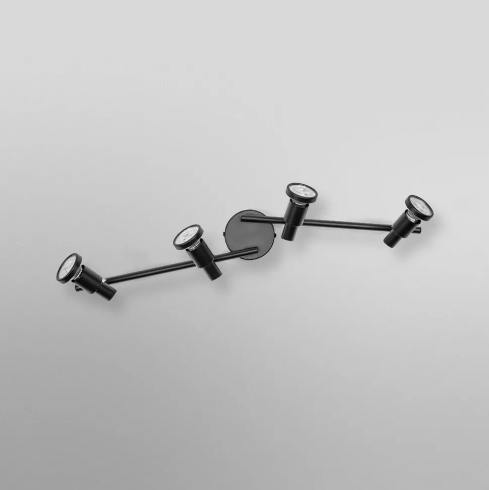 OSRAM loftspotter, sort 4 lyskilder Metal GU10-LED 927 dæmpbar