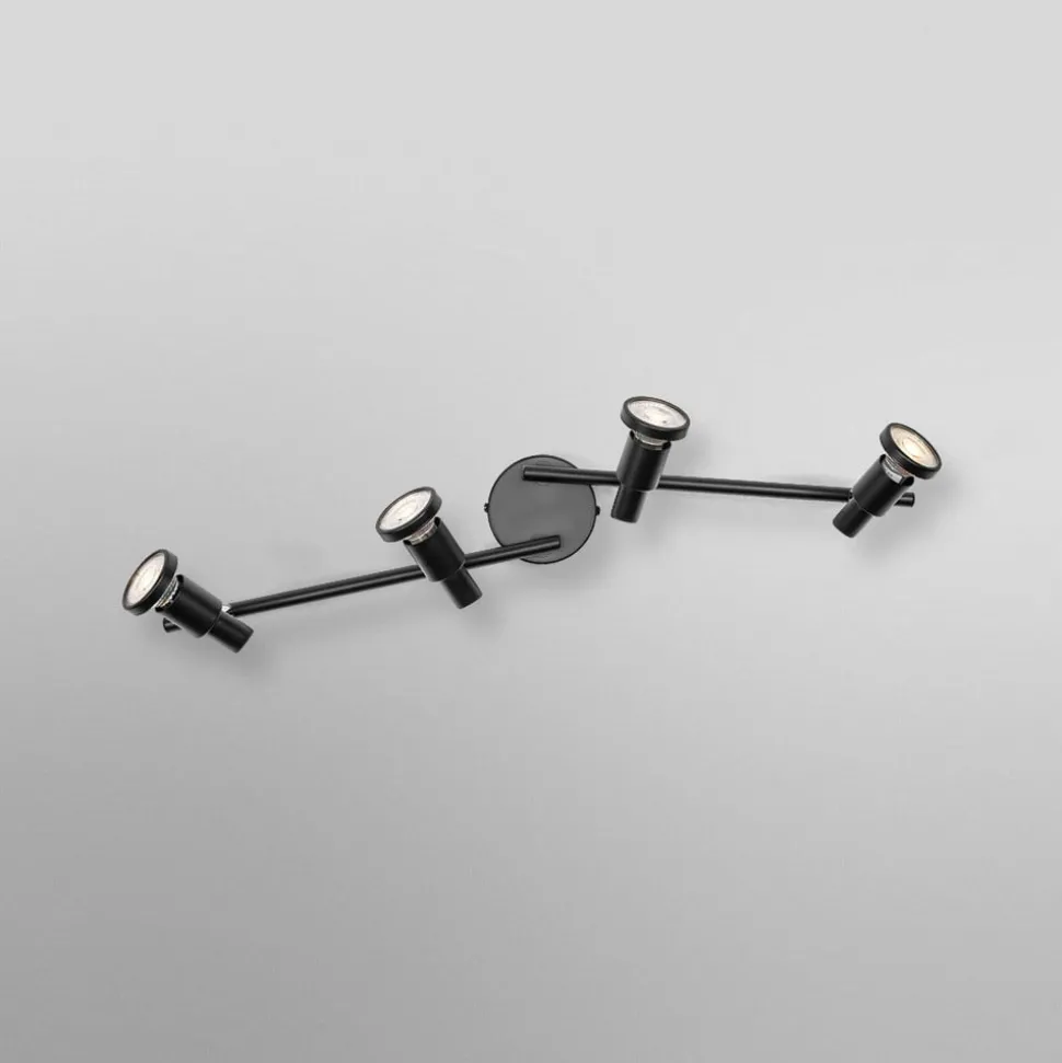 OSRAM loftspotter, sort 4 lyskilder Metal GU10-LED 927 dæmpbar