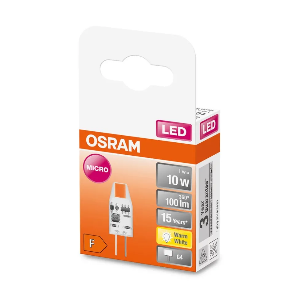 OSRAM PIN Micro LED-stiftsokkelpære G4 1W 100lm 2.700K