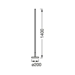 OSRAM SMART+ WiFi LED-gulvlampe ROUND sort 140 cm RGB CCT