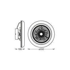 OSRAM SMART+ WiFi LED-loftventilator ROUND hvid, lydsvag, 55 cm