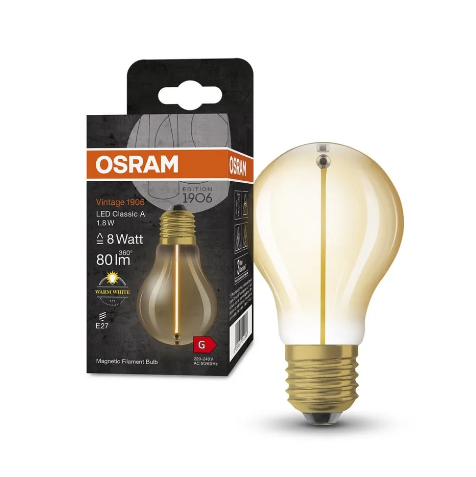 OSRAM Vintage 1906 LED-pære E27 1,8 W 2.700 K guld