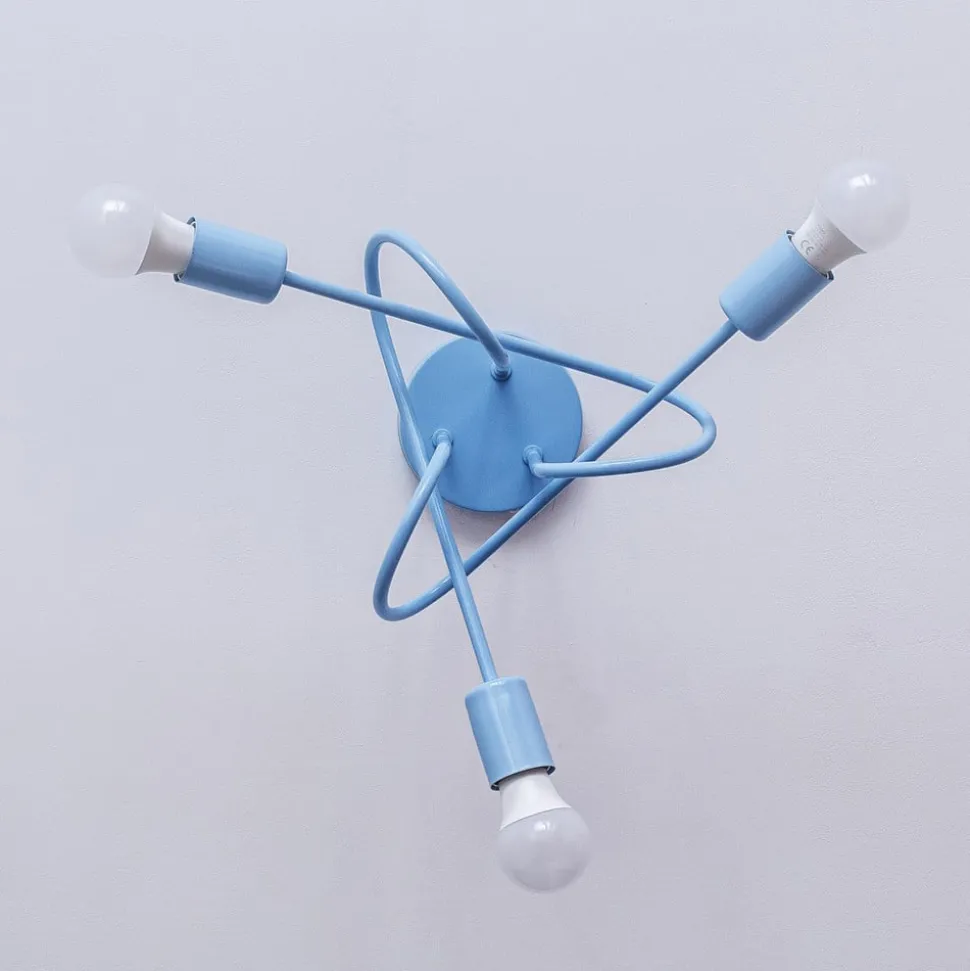 Oxford loftlampe, Ø 44 cm, lyseblå, metal, 3 lyskilder