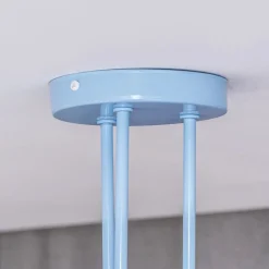 Oxford loftlampe, Ø 44 cm, lyseblå, metal, 3 lyskilder