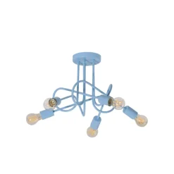Oxford loftlampe, lyseblå, Ø 47 cm, metal, 5 lyskilder