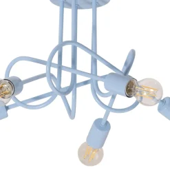 Oxford loftlampe, lyseblå, Ø 47 cm, metal, 5 lyskilder