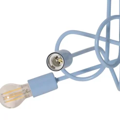 Oxford loftlampe, lyseblå, Ø 47 cm, metal, 5 lyskilder