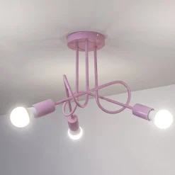 Oxford loftlampe, lyserød, Ø 44 cm, metal, 3 lyskilder