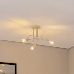 Oxford loftlampe, sand, Ø 44 cm, metal, 3 lyskilder, E27