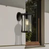 Pagoda udendørs væglampe, IP44, sort, metal, E27