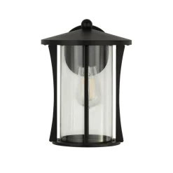 Pagoda udendørs væglampe, IP44, sort, metal, E27