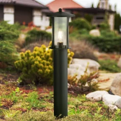 Pagode pullert, IP44, sort, højde 73 cm, metal