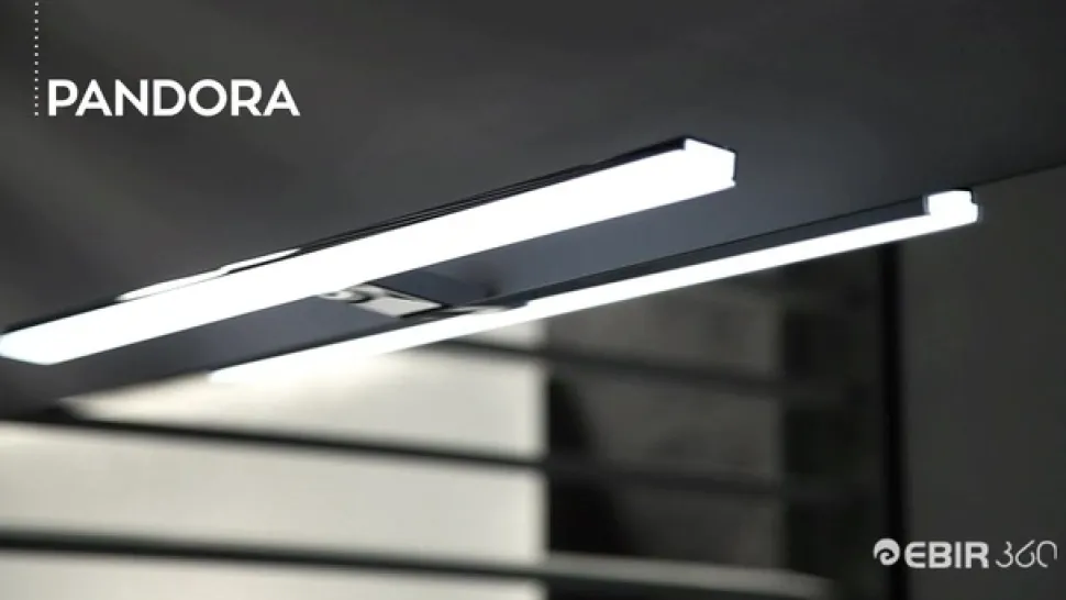 Pandora LED-spejlbelysning, mat sort, 30,8 cm