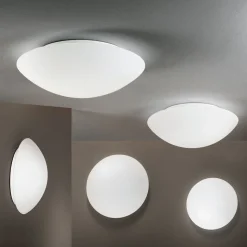 Pandora loftslampe, Ø 36 cm, glas, hvid