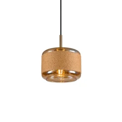 Pantilo Rope 19 hængelampe, brun/amber/guld, glas, Ø 19 cm