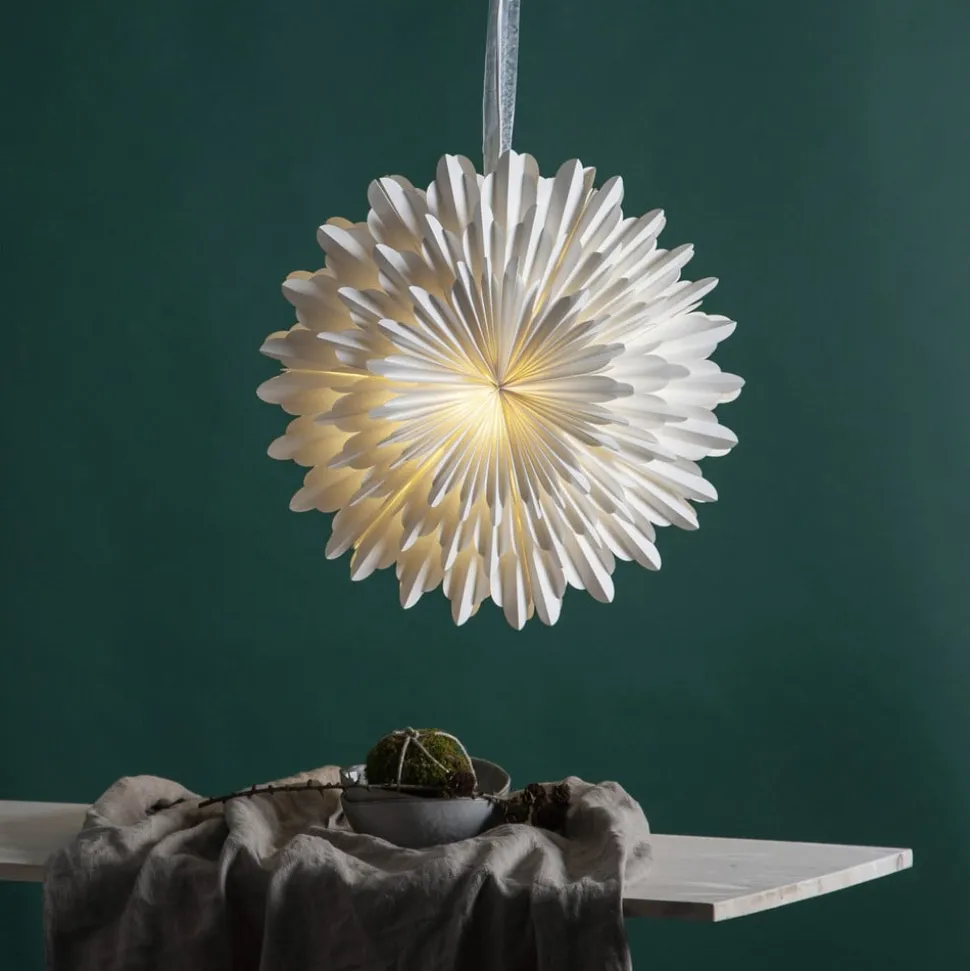 Papirstjerne Snow, Ø 50 cm, hvid, 3-lags, papir