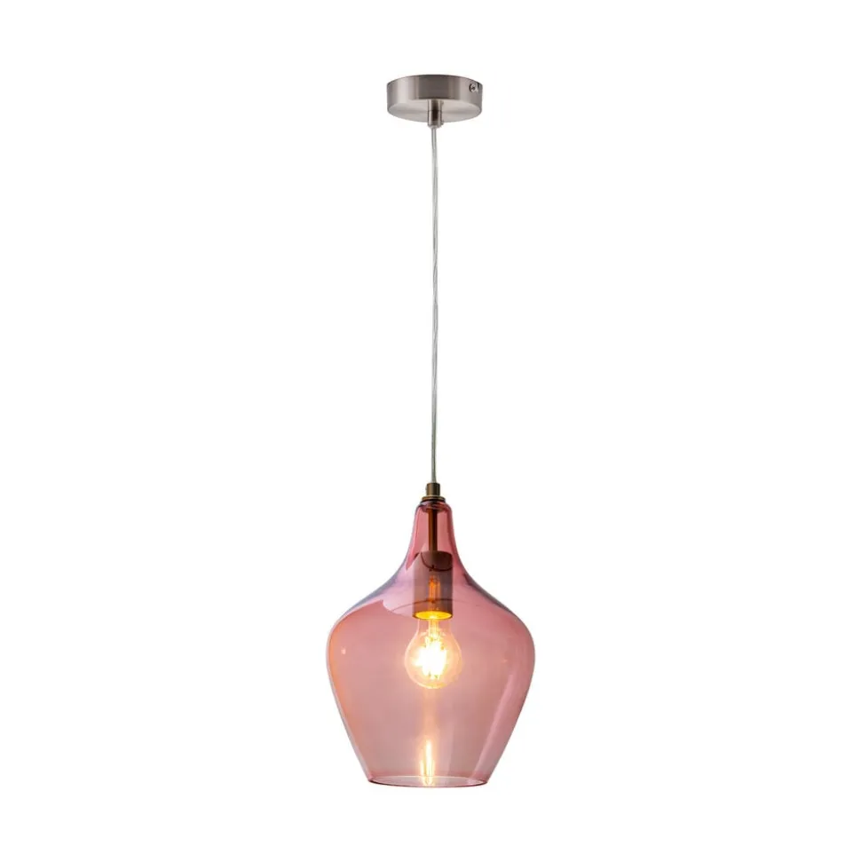 Paso pendellampe af glas, 1 lyskilde, rosé