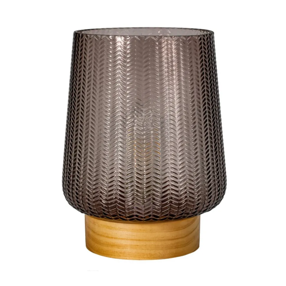 Pauleen Fancy Glamour E27-LED-batteri, træ, taupe