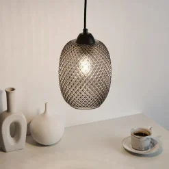 Pauleen Gleaming Glamour hængelampe af røgfarvet glas