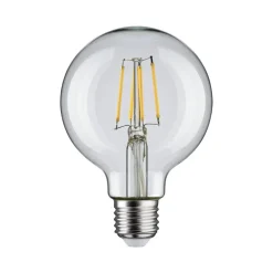 Pauleen LED-filamentpære G80 E27 4,8 W klar 4.000 K