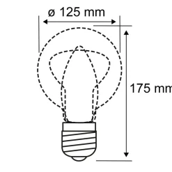 Pauleen LED-filamentpære G125 E27 9 W klar 2.700 K