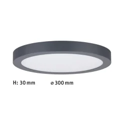 Paulmann Abia LED-panel Ø 30cm 2.700 K mørkegråt