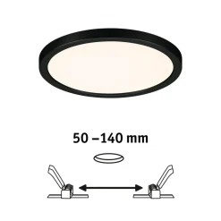 Paulmann Areo LED-panel rund sort 3000K Ø17,5cm