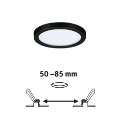 Paulmann Areo LED-panel rund sort 3000K Ø11,8cm