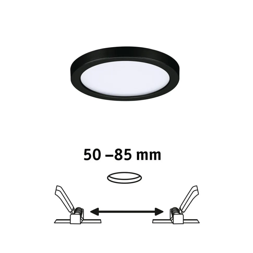 Paulmann Areo LED-panel rund sort 3000K Ø11,8cm