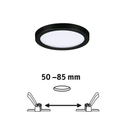 Paulmann Areo LED-panel rund sort 3000K Ø11,8cm
