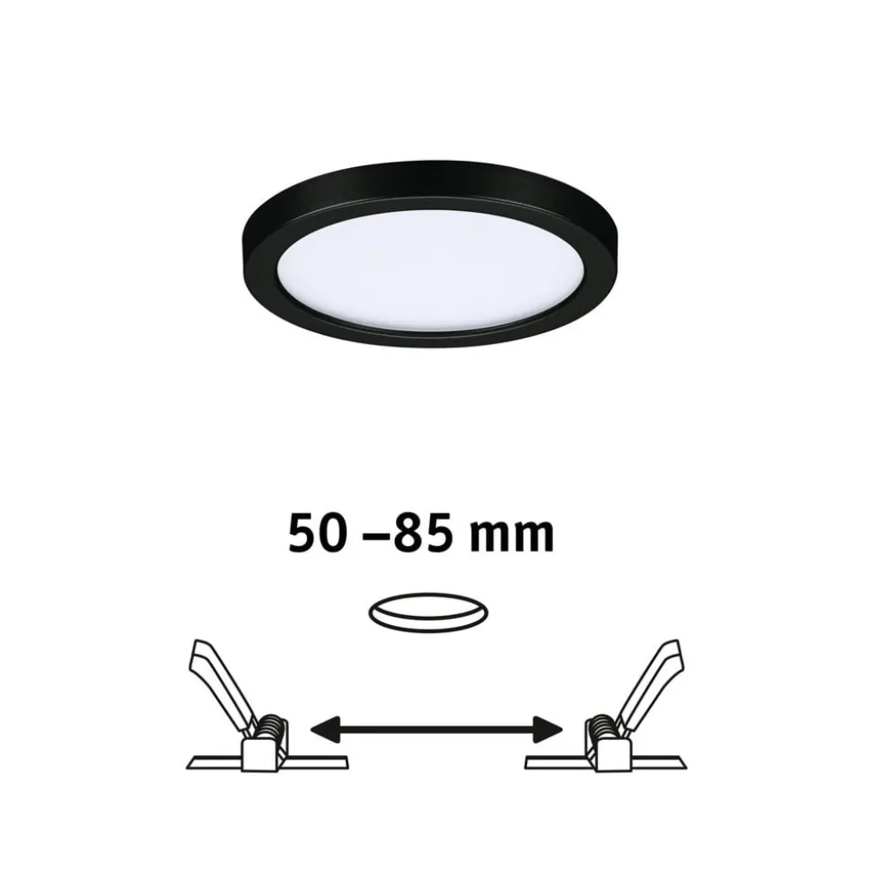 Paulmann Areo LED-panel rund sort 3000K Ø11,8cm
